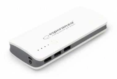 Power Bank Esperanza Radium EMP106WE (8000mAh, microUSB, USB 2.0, baltos spalvos)