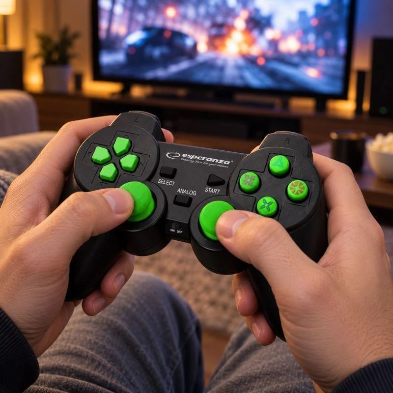 Bevielis ŽAIDIMŲ PULTAS SU VIBRACIJOMIS PC / PS3 ESPERANZA EGG108G GLADIATOR