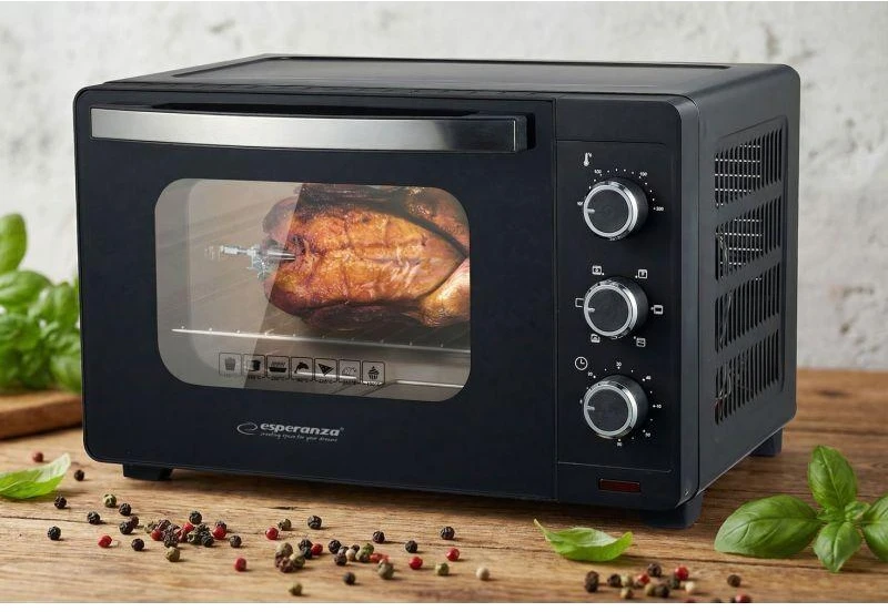Mikrobangų krosnelė Esperanza EKO006N Mini orkaitė with convection and spit 25 l 1600W Juodas