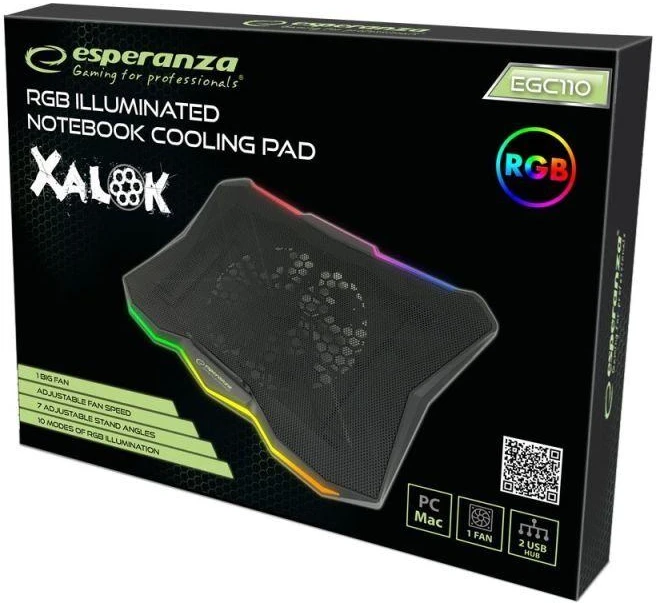 Ausinės ESPERANZA RGB žaidimų aušinimo stovas XALOK EGC110