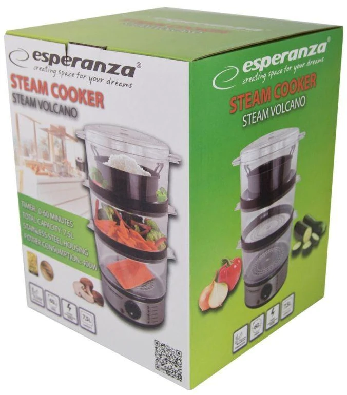 Garų Puodas - Esperanza 3 Nerūdijančio Plieno 400 W 7,5L