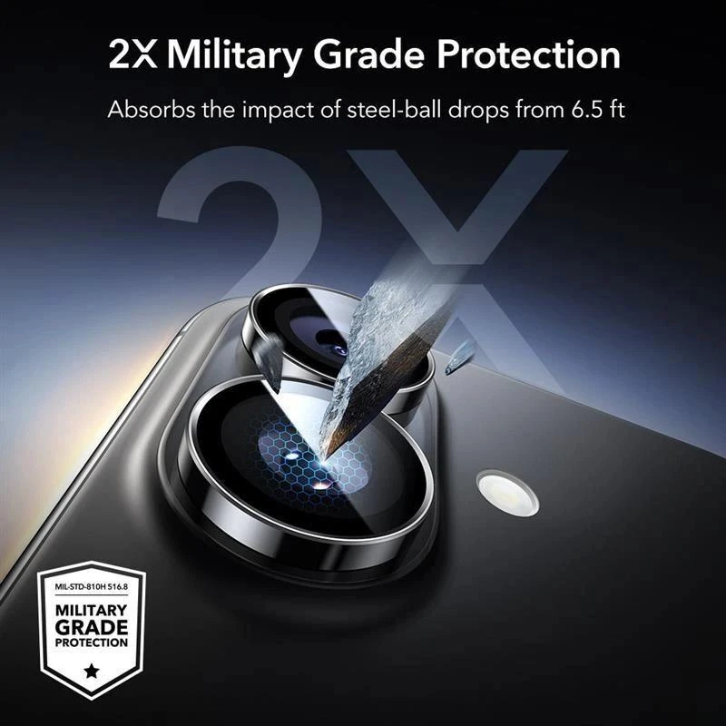 ESR Armorite Camera Cover for iPhone 16 / 16 Plus / 17 – juodos spalvos