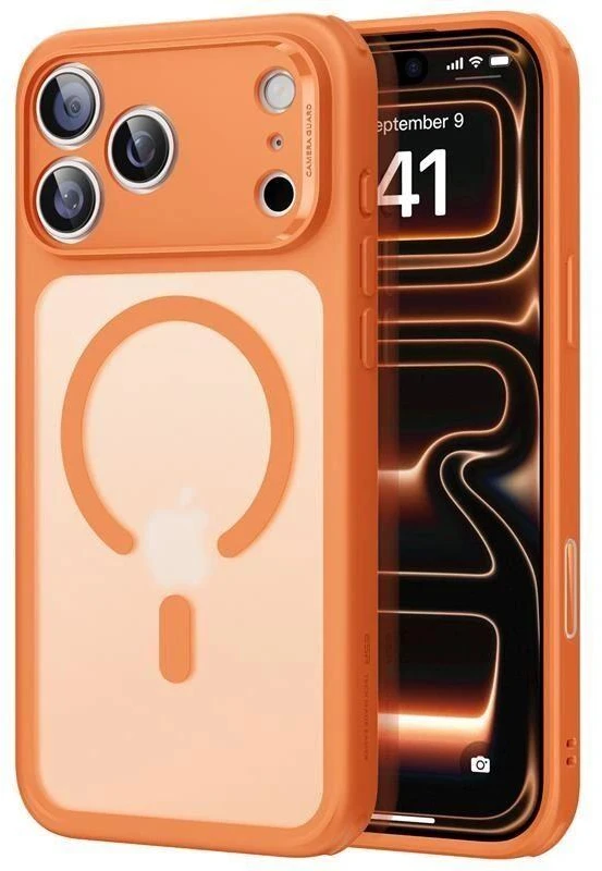ESR Classic Hybrid MagSafe dėklas, skirtas iPhone 17 Pro Max – skaidrus oranžinis
