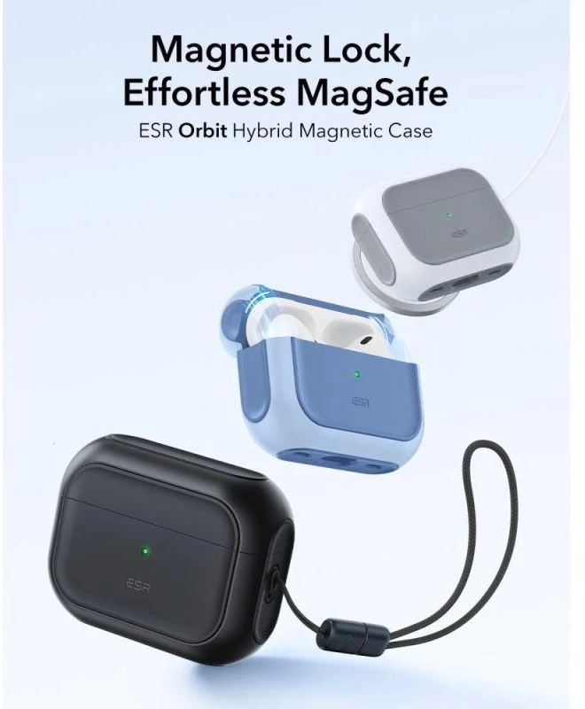ESR Orbit HaloLock MagSafe dėklas AirPods Pro 3 - juodas