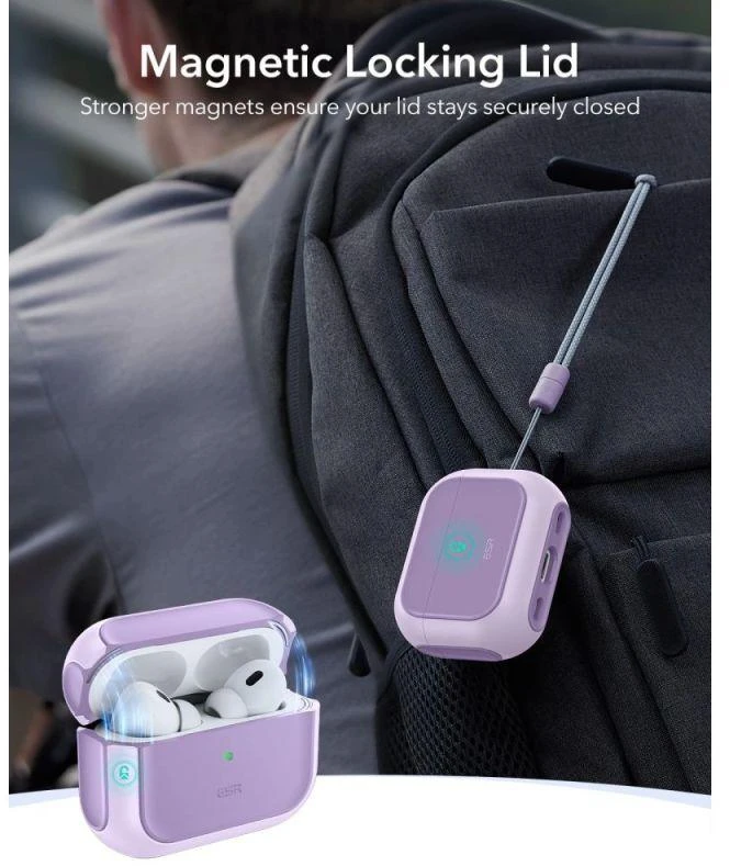 ESR Orbit Halolock MagSafe dėklas AirPods Pro - violetinis