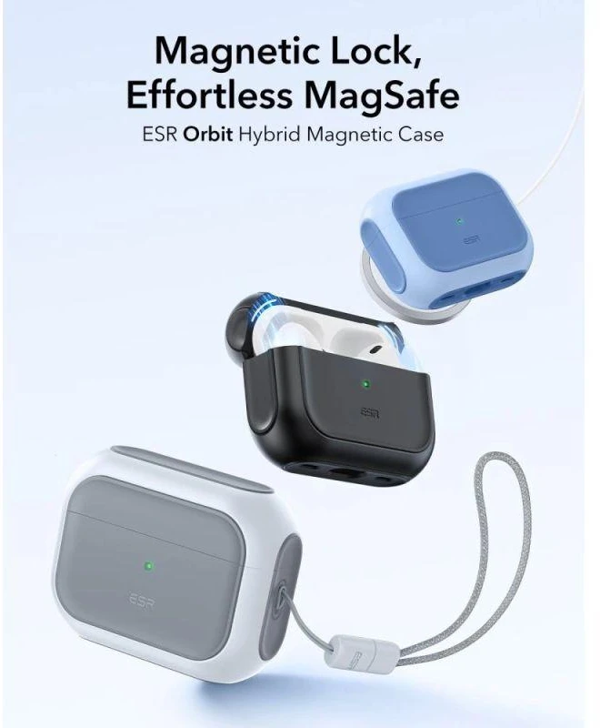 ESR Orbit HaloLock MagSafe dėklas AirPods Pro 3 - baltas