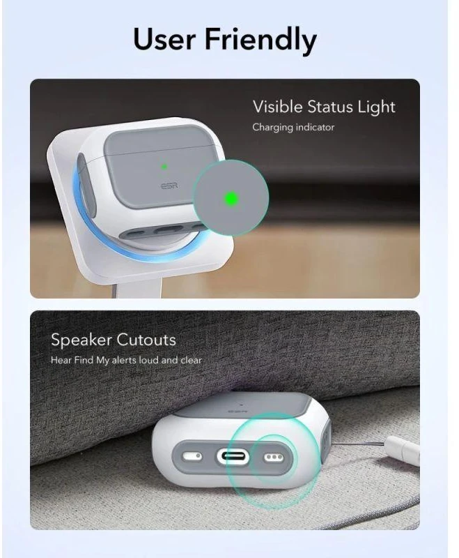 ESR Orbit HaloLock MagSafe dėklas AirPods Pro 3 - baltas
