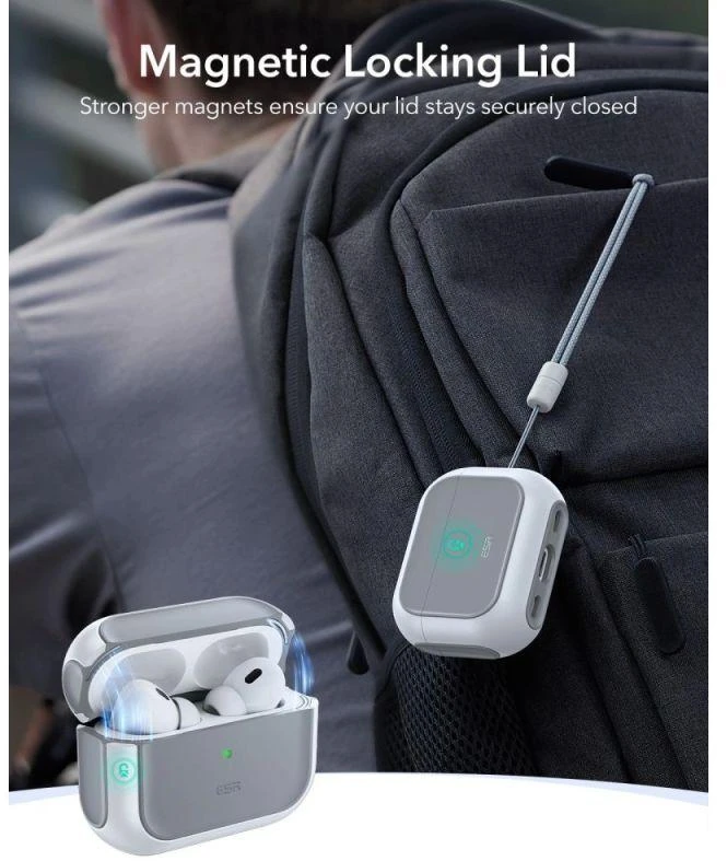 ESR Orbit HaloLock MagSafe dėklas AirPods Pro 3 - baltas