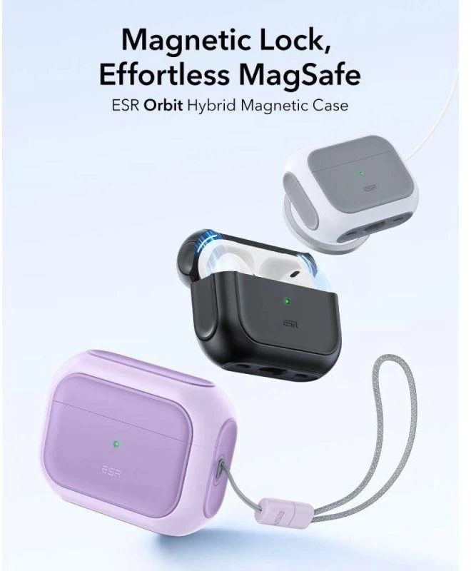 ESR Orbit Halolock MagSafe dėklas AirPods Pro - violetinis
