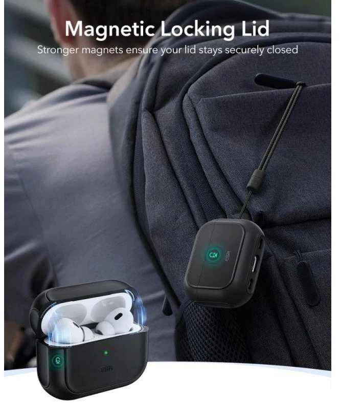 ESR Orbit HaloLock MagSafe dėklas AirPods Pro 3 - juodas