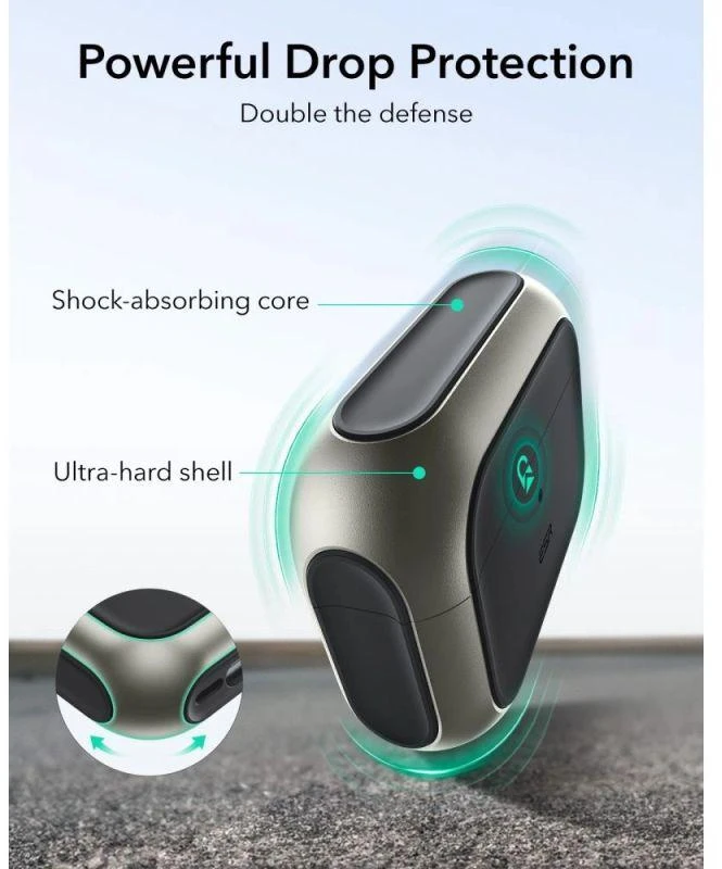 ESR Orbit HaloLock MagSafe dėklas, skirtas AirPods Pro 3 - pilkos ir juodos spalvos