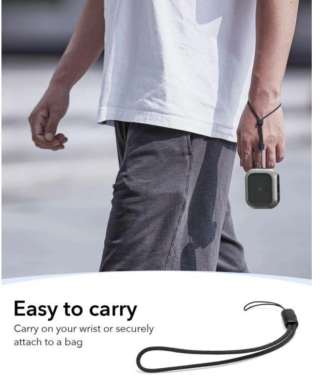 ESR Orbit HaloLock MagSafe dėklas, skirtas AirPods Pro 3 - pilkos ir juodos spalvos