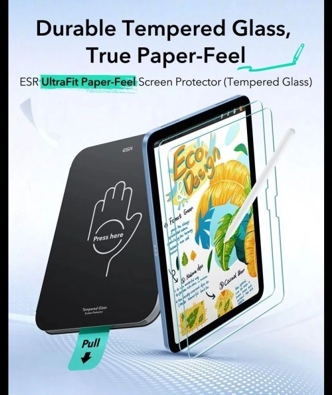 Apsauginis stiklas ESR Paper Feel 2-pack iPad 10.9” 10 / 2022 / 11” 11 2025 skaidrus