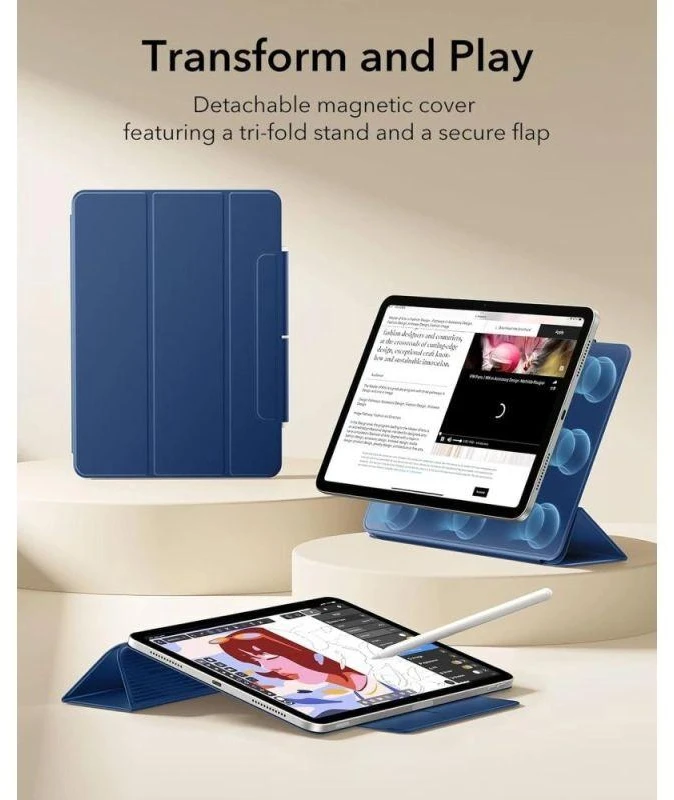 ESR „Rebound“ magnetinis dėklas, skirtas „iPad Air 10.9“ (2020/2022) / 11“ (2024/2025/2026) – tamsiai mėlynas Mėlyna