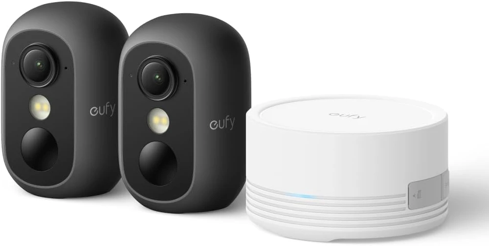 eufy lauko belaidžių vaizdo kamerų rinkinys 2 vnt., 1080p Wi-Fi IP67 T8110