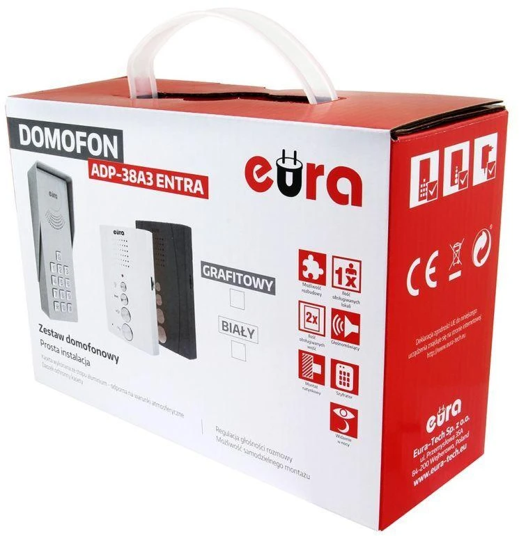 EUA EURA ADP-38A3 ENTRA domofonas baltas