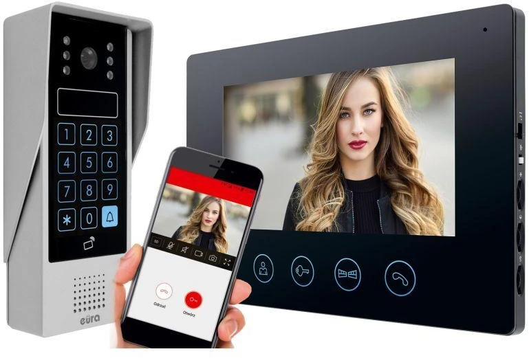 EUA WIDEODOMOFON EURA VDP-90A3 DELTA + juoda monitorius TUYA