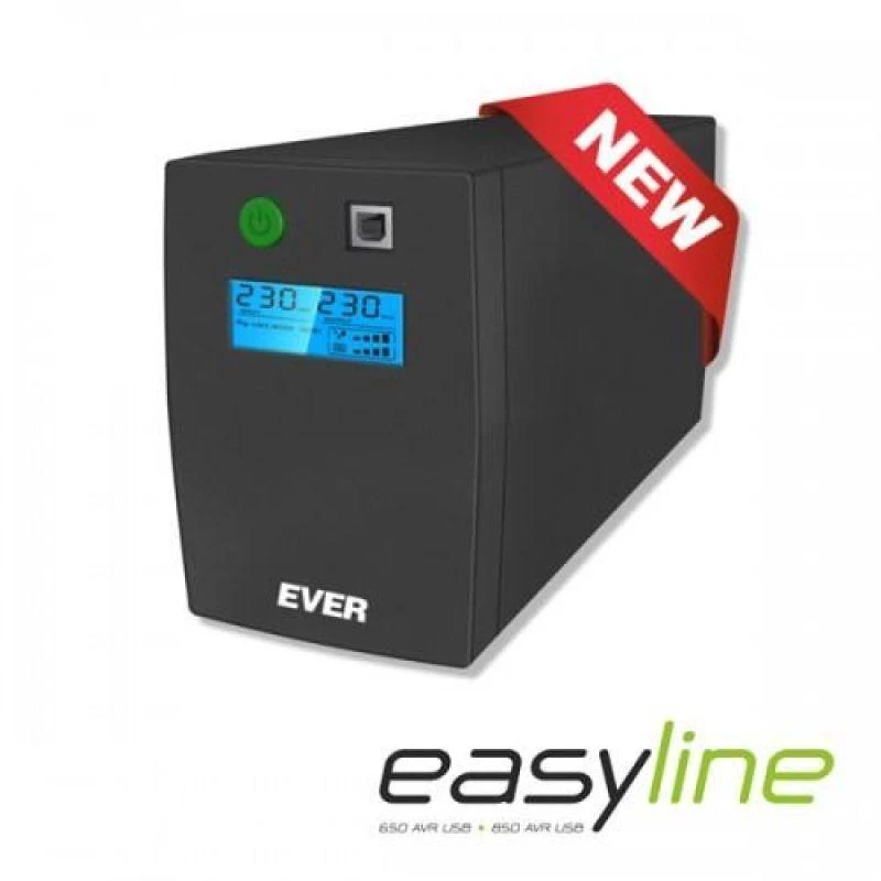 Ausinės EVER EASYLINE 850AVR USB UPS nepertraukiamo maitinimo šaltinis (850VA) (T/EASYTO-000K85/00)