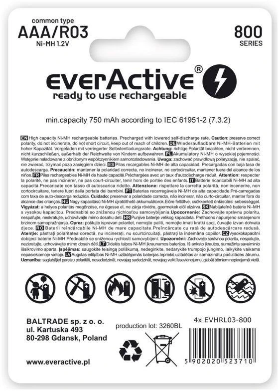 Kraunamos baterijos everActive EVHRL03-800