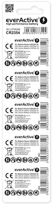 EVERACTIVE Ličio baterija CR2354 BLISTER 5 vnt. CR23545BL