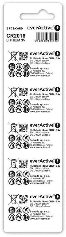 EVERACTIVE Litiumo baterijos CR20165BL lizdinė pakuotė - 5 vnt.