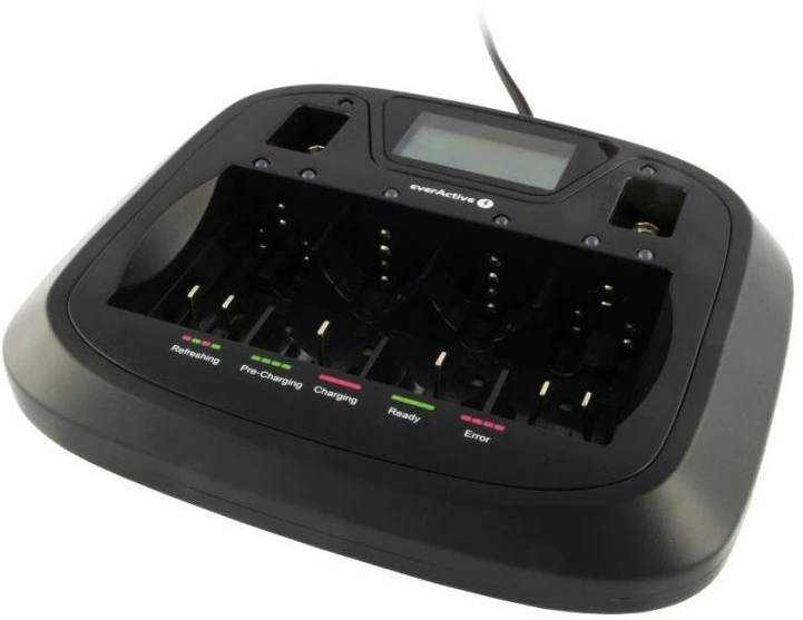 everActive universalus 4 etapų AA AAA C D 9V elementų įkroviklis NC-900U