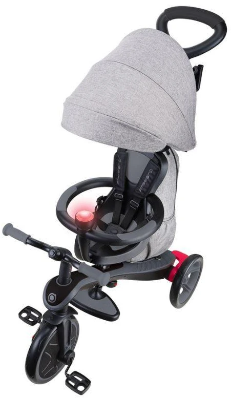 Daugiafunkcinis triratukas Globber Explorer Trike 4in1, pilkas, 633-120
