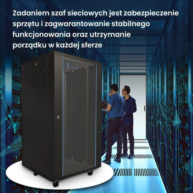 Extralink 27U 600x600 juoda | Rack tipo spintelė | pastatoma ant grindų