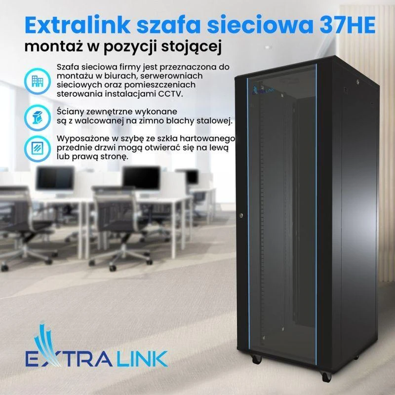 EXTRALINK 37U 600x1000 stovima spintelė juodas