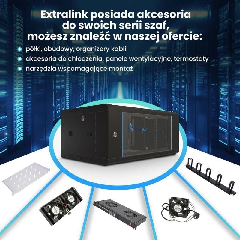 EXTRALINK 4U 600X450 19" RACK CABINET Juodas