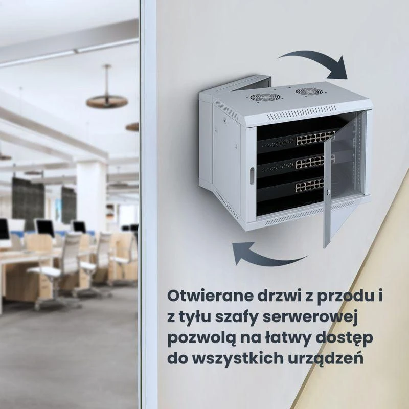 EXTRALINK 6U 600X600 AZH sieninė spintelė sūpynės tipo pilka