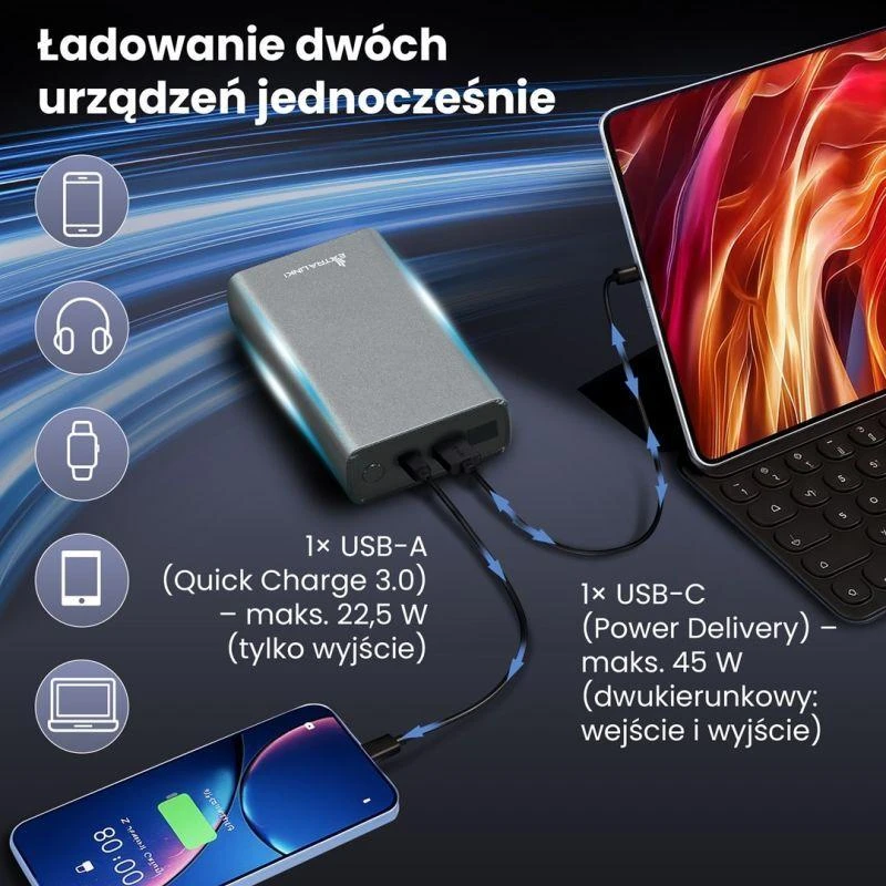 Atsarginis maitinimo šaltinis ("Power Bank") Atsarginis maitinimo šaltinis ("Power Bank") ExtraLink EPB-126 20000mAh