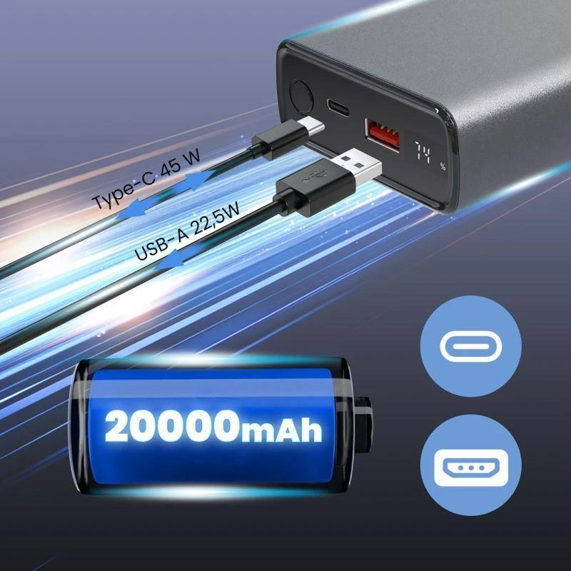 Atsarginis maitinimo šaltinis ("Power Bank") Atsarginis maitinimo šaltinis ("Power Bank") ExtraLink EPB-126 20000mAh