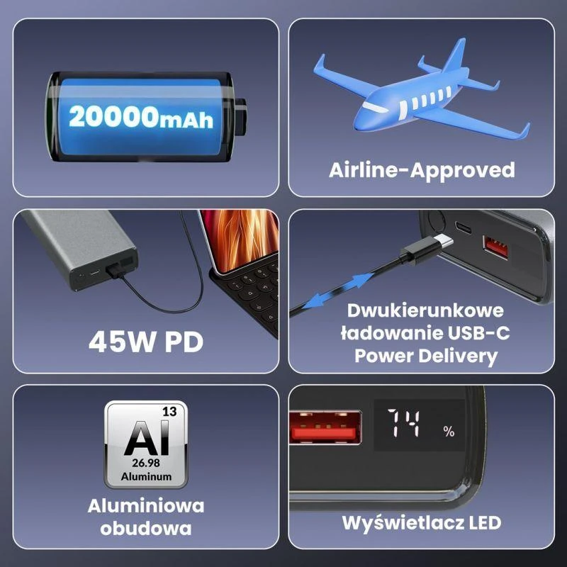 Atsarginis maitinimo šaltinis ("Power Bank") Atsarginis maitinimo šaltinis ("Power Bank") ExtraLink EPB-126 20000mAh