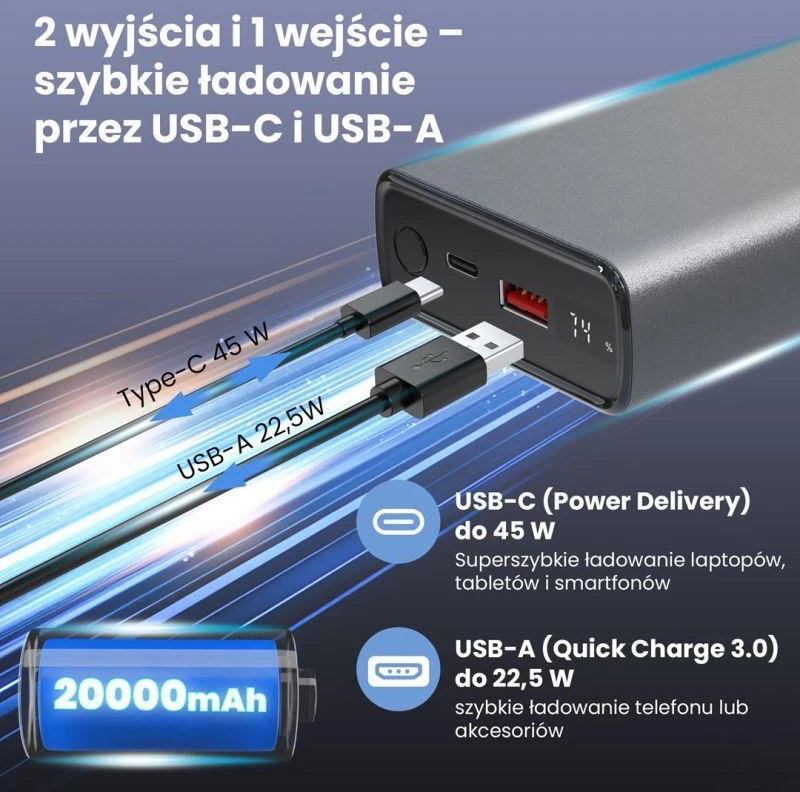 Atsarginis maitinimo šaltinis ("Power Bank") Atsarginis maitinimo šaltinis ("Power Bank") ExtraLink EPB-126 20000mAh