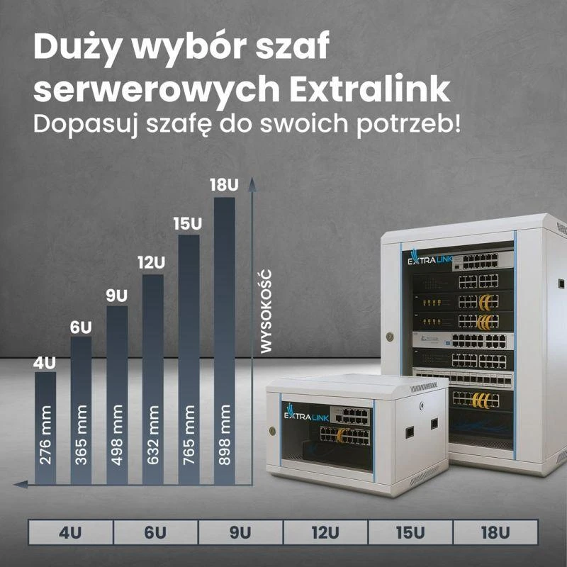 EXTRALINK 9U 600X600 19" RACK CABINET GRAY