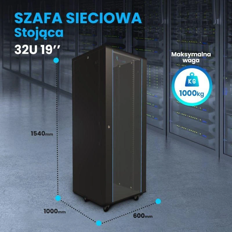EXTRALINK 32U 600x1000 stovima spintelė juodas
