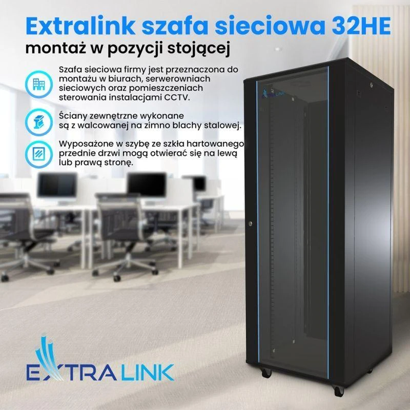 EXTRALINK 32U 600x1000 stovima spintelė juodas