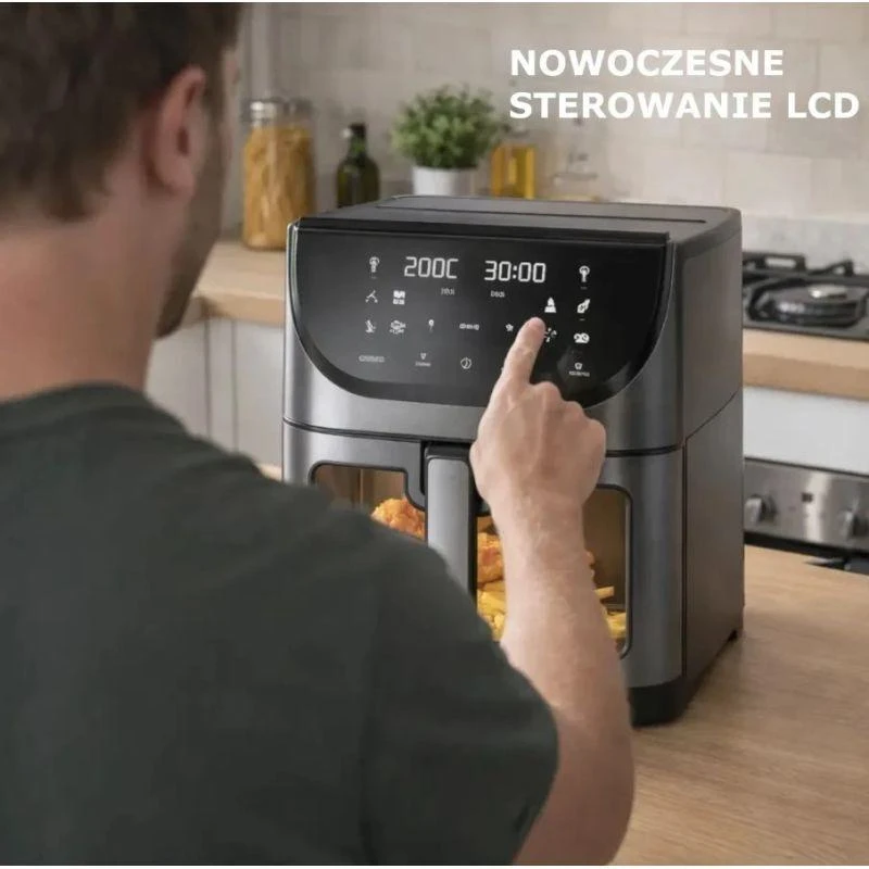 Extralink Oro gruzdintuvė Gruzdintuvė be riebalų 8L 1800W 200 laipsnių