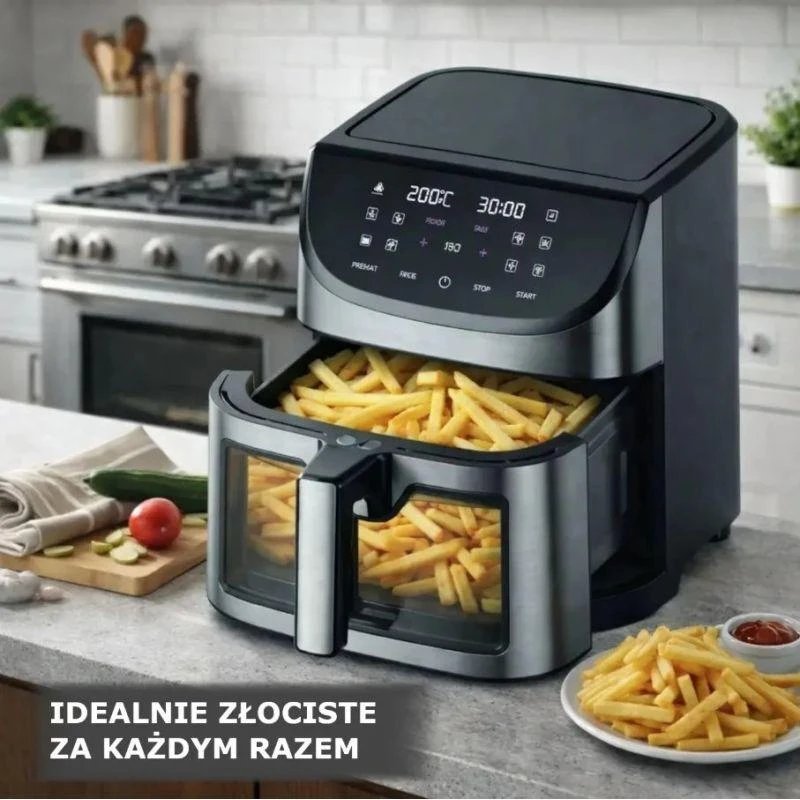 Extralink Oro gruzdintuvė Gruzdintuvė be riebalų 8L 1800W 200 laipsnių