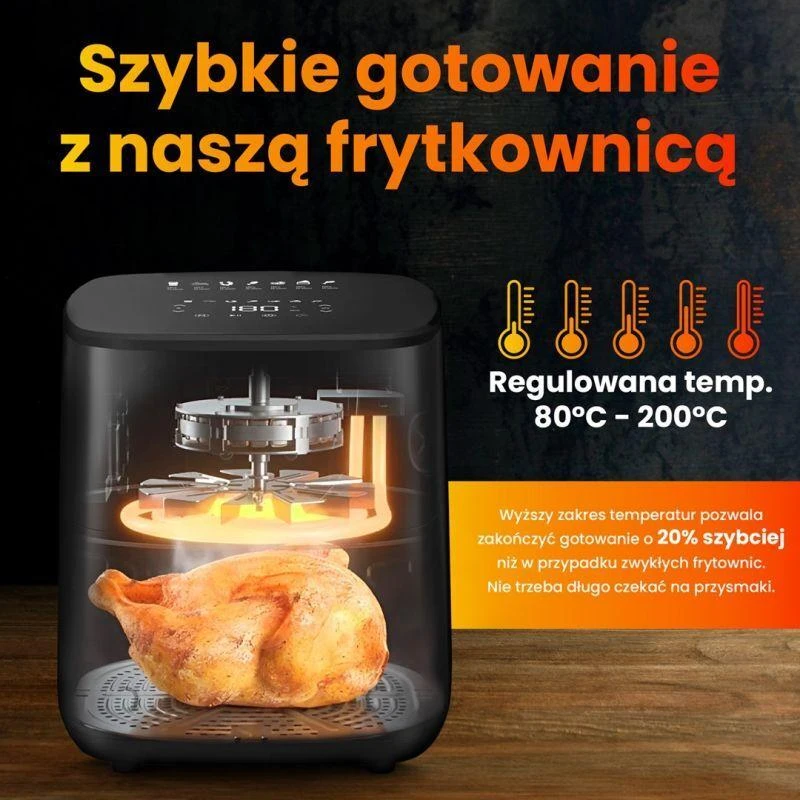 Extralink Home SJ-500 5L Vienas 1500 W Karšto oro gruzdintuvė Juoda