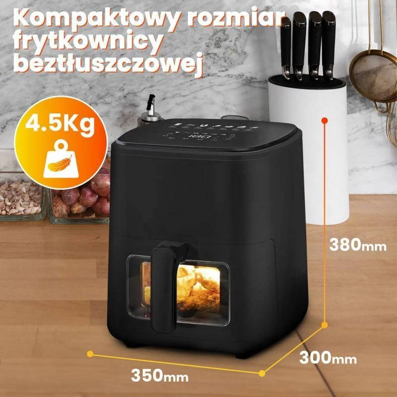 Extralink Home SJ-500 5L Vienas 1500 W Karšto oro gruzdintuvė Juoda