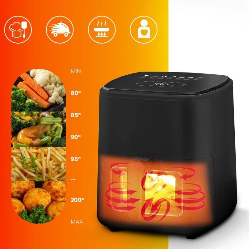 Extralink Home SJ-500 5L Vienas 1500 W Karšto oro gruzdintuvė Juoda