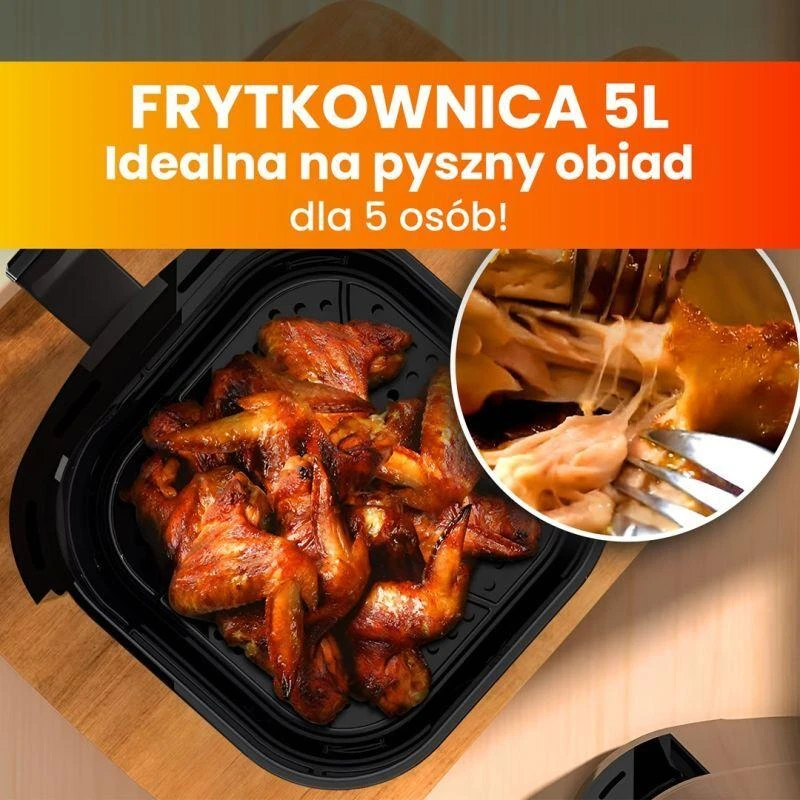 Extralink Home SJ-500 5L Vienas 1500 W Karšto oro gruzdintuvė Juoda