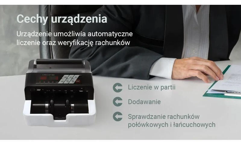 Extralink LOCKSTAR PROFESJONALNA LICZARKA NOMINALOWA DO BANKNOTÓW UV, IR, MG X-300 Banknotų skaičiavimo mašina Balta