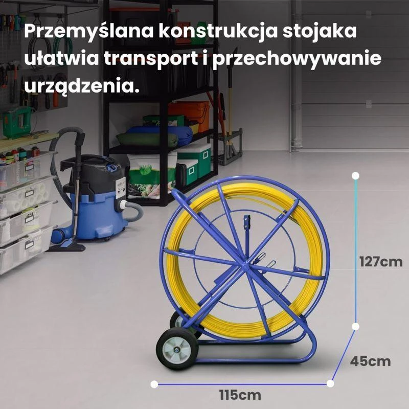 Extralink Pilot kabelių ievėrimo trosas 9 mm, 300 m, stiklo pluoštas (FRP), skersmuo 9 mm, ilgis 300 m, geltonas
