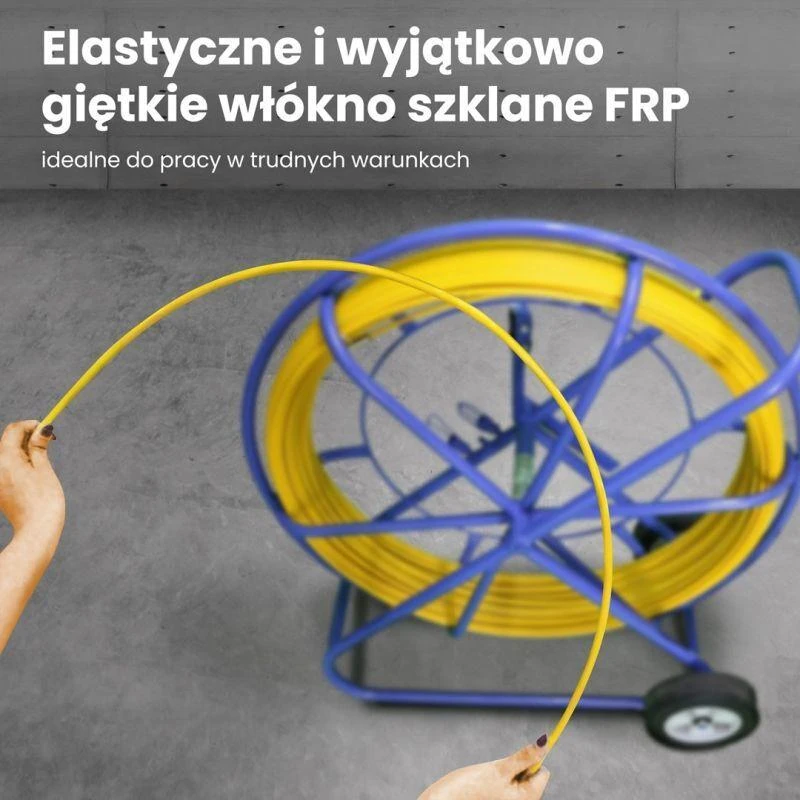 Extralink Pilot kabelių ievėrimo trosas 9 mm, 300 m, stiklo pluoštas (FRP), skersmuo 9 mm, ilgis 300 m, geltonas