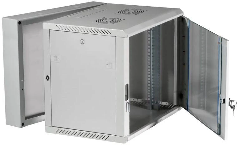 EXTRALINK 12U 600X600 AZH sieninė spintelė sūpynės tipo pilka