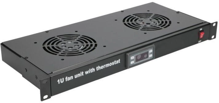 Extralink | Ventiliatoriaus skydelis | 19", 2 ventiliatoriai, su termostatu