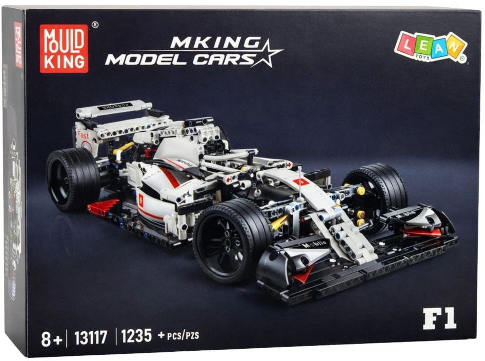 Lean Toys Konstruktoriaus rinkinys Mudking 13117 F1 lenktyninis automobilis, 1235 dalys